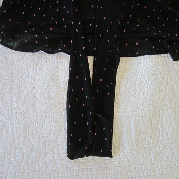 CAbi Top M Impetuous Topper Black/Pink Dots Mesh Tie Front #5978 - Picture 5 of 9